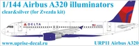 URP11  декали  Airbus A320 for Zvezda kit (clear)  (1:144) 2000002150503