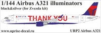 URP2  декали  Airbus A321 for Zvezda kit (black)  (1:144) 2000002150435