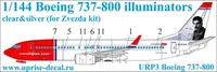 URP3  декали  Boeing 737-800 for Zvezda kit (clear)  (1:144) 2000002150442