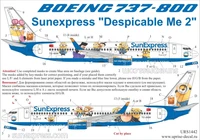 URS1442  декали  Boeing 737-800 Sunexpress (TC-SOH) for Zvezda kit   (1:144) 2000002150558