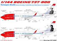 URS1443  декали  Boeing 737-800 Norwegian Shuttle LN-NGG/EL-FVX/LN-DYF for Zvezda kit  (1:144) 2000002150565