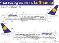 URS1446  декали  Boeing 767-300ER Lufthansa  (1:144) 2000002149231
