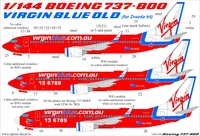 URS1448  декали  Boeing 737-800 Virgin Blue Old (for Zvezda, with stencils and masks  (1:144) 2000002149248