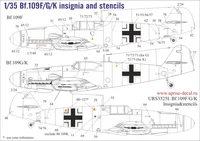 URS3525L  декали  Bf.109F/G/K insignia &amp; stencils for Border kit  (1:35) 2000002142126