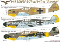 URS4819  декали  Bf.109F-2/2 Trop/4/4 Trop without stencils+mask for Zvezda kit  (1:48) 2000002142195