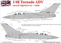 URS489  декали  Tornado ADV (F.3) low/high-viz stencils  (1:48) 2000002142218
