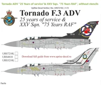 URS7210L  декали  Tornado ADV "25 Years of service"&amp; XXV Sqn."75 Years RAF", without stencils (1:72) 2000002185673