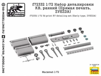 f72332  дополнения из смолы  Набор деталировки КВ, ранний (Прямая печать, ZVEZDA)  (1:72) 2000002201335