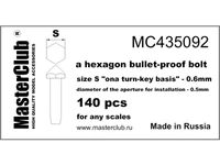 MC435092  дополнения из смолы  Противопульная головка болта, размер под ключ - 0.6мм; 140 шт. (1:35) 2000002132462