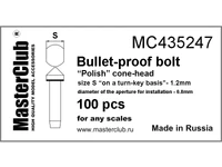 MC435247  дополнения из смолы  Пулестойкий конический болт, "польский" тип, 1,2мм; 110 шт.  (1:35) 2000002132677