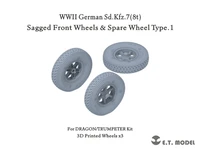 P35-132  дополнения из смолы  German Sd.Kfz.7(8t) - Sagged Front Wheels + Spare Wheel Type 1  (1:35) 2000002168157