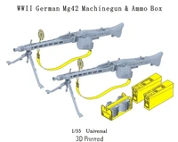 P35-217  дополнения из смолы  WWII German Mg42 Machinegun &amp; Ammo Box  (1:35) 4571512729162