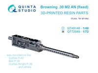 QT72049  дополнения из смолы  Авиационный пулемет Browning .30 M2-AN (неподвижный), 4 шт (1:72) 2000002208228