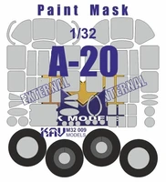 KAV M32 009  инструменты для работы с краской  Окрасочная маска на A-20 (HK Model)  (1:32) 2000002200109