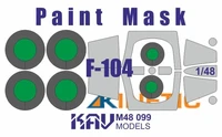 KAV M48 099  инструменты для работы с краской  Окрасочная маска на F-104 (Kinetic)  (1:48) 2000002200307