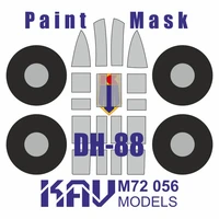 KAV M72 056  инструменты для работы с краской  Окрасочная маска на de Havilland DH-88 (KP)  (1:72) 2000002156963