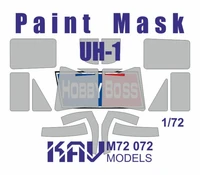 KAV M72 072  инструменты для работы с краской  Окрасочная маска на UH-1 (HobbyBoss)  (1:72) 2000002056324