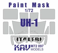 KAV M72 097  инструменты для работы с краской  Окрасочная маска на остекление UH-1 (Italeri)  (1:72) 2000002200505