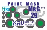 KAV M72 108  инструменты для работы с краской  Окрасочная маска на остекление М&amp;G-29 (Trump)  (1:72) 2000002200581