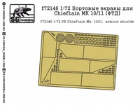 f72146  фототравление  Бортовые экраны для Chieftain MK 10/11   (1:72) 2000000219387