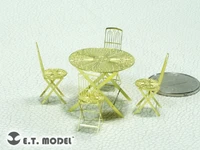 J35-020  фототравление  Dining table and chairs Type.2  (1:35) 2000002168782
