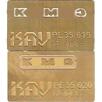 KAV PE35 021  фототравление  Набор буквы и табличка на решетку радиатора  (1:35) 2000000175829