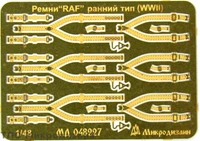 МД 048227  фототравление  Ремни привязные авиационные RAF ранний тип (WWII)  (1:48) 2000000101866