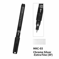 MKC-03  краска  Маркер хром/серебро супертонкий (1мм) Chrome Silver Marker Pen SUPER FINE 6970845569755
