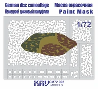 KAV CM72 002  инструменты для работы с краской  Трафарет немецкий дисковый камуфляж  (1:72) 2000002220435