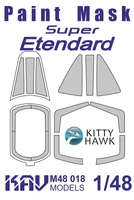 KAV M48 018  инструменты для работы с краской  Маска на остекление SuperEtendard(Kitty Hawk)  (1:48) 2000000174723