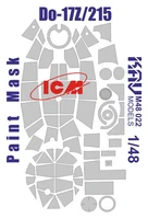 KAV M48 022  инструменты для работы с краской  Маска на остекление Do-17Z/215 (ICM)  (1:48) 2000000174754