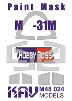 KAV M48 024  инструменты для работы с краской  Маска на остекление M&amp;G-31М (HobbyBoss)  (1:48) 2000000174778