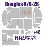 KAV M48 038  инструменты для работы с краской  Окрасочная маска Douglas A/B-26 (ICM)  (1:48) 2000000174907