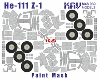 KAV M48 039  инструменты для работы с краской  Маска на остекление He-111Z-1 (ICM)  (1:48) 2000000174914