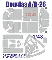 KAV M48 043  инструменты для работы с краской  Маска Douglas A/B-26 (ICM) расширенный набор  (1:48) 2000000174938