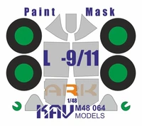 KAV M48 064  Инструменты для работы с краской  Окрасочная маска L@-9/11 (Ark)  (1:48) 2000000229324