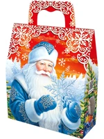 Новогодний подарок Снежинка (картон) с анимацией 650г 031у