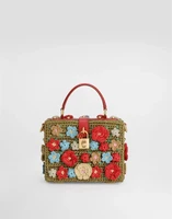 Сумка Dolce Box из рафии, связанная крючком DOLCE &amp; GABBANA, мультицвет 47361883
