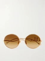 Культовые круглые солнцезащитные очки золотистого цвета Chloé Eyewear, золотой 47348568