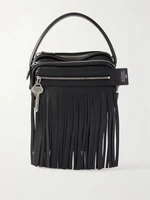Кожаная сумка через плечо Camero Fringe Acne Studios, черный 47374914