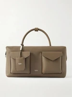 Текстурированная кожаная сумка-тоут MAX MARA, коричневый 47338229
