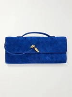 Длинный клатч Andiamo из плетеной замши BOTTEGA VENETA, синий 47323764
