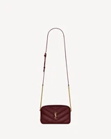 Мини-сумка LOULOU в виде камеры из ягнячьей кожи SAINT LAURENT, бордовый 47370976