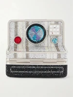 Серебристый клатч Image, украшенный кристаллами JUDITH LEIBER COUTURE, мультицвет 47323879