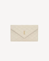 Клатч PARIS из ягнячьей кожи SAINT LAURENT, бежевый 47324330