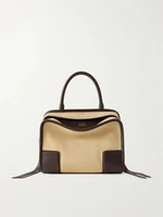 Маленькая замшевая сумка через плечо Amazona 180 с отделкой из кожи LOEWE, бежевый 47346237