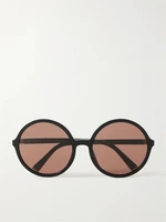Круглые ацетатные солнцезащитные очки MIU MIU, черный 47350483