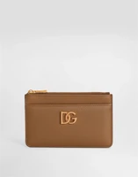 Кожаный держатель для карт с логотипом DG DOLCE &amp; GABBANA, коричневый 47361614