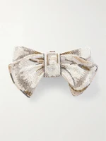 Класть Bow Just for You с кристаллами, серебристого цвета JUDITH LEIBER COUTURE, серебряный 47323896