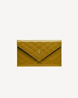 Сумка-пенал PARIS из лакированной кожи SAINT LAURENT, зеленый 47324329